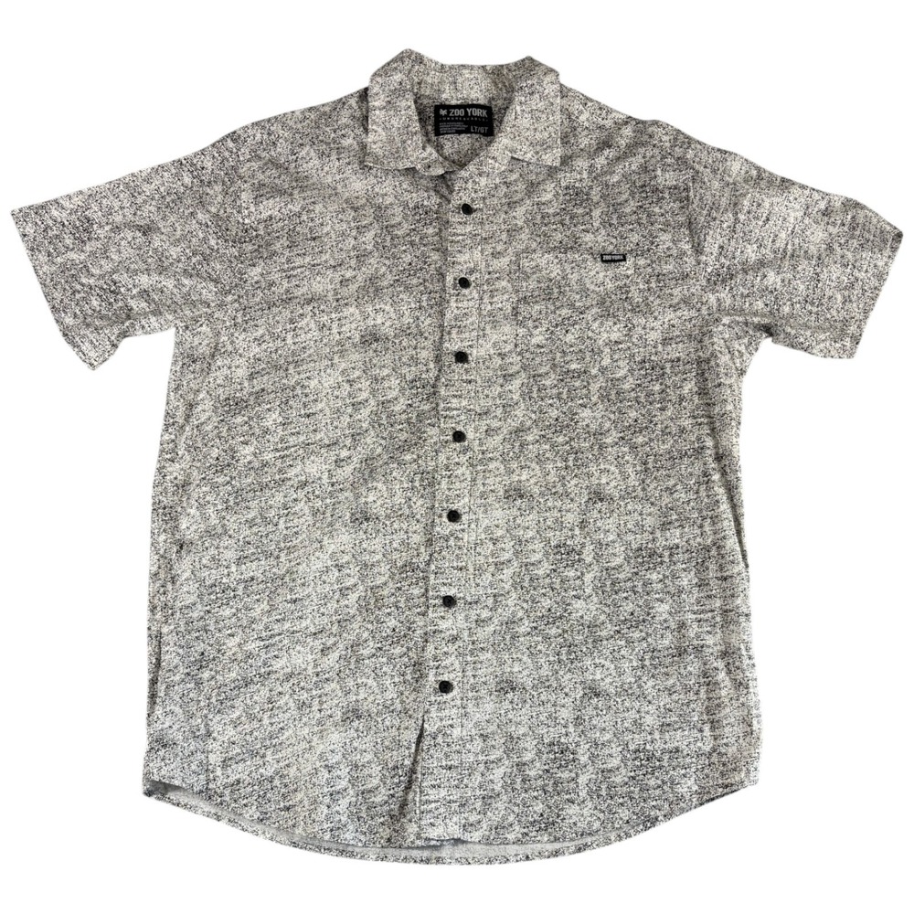 Zoo York Button Down Shirt Mens Large Tall Grey Washed Lightweight Relaxed